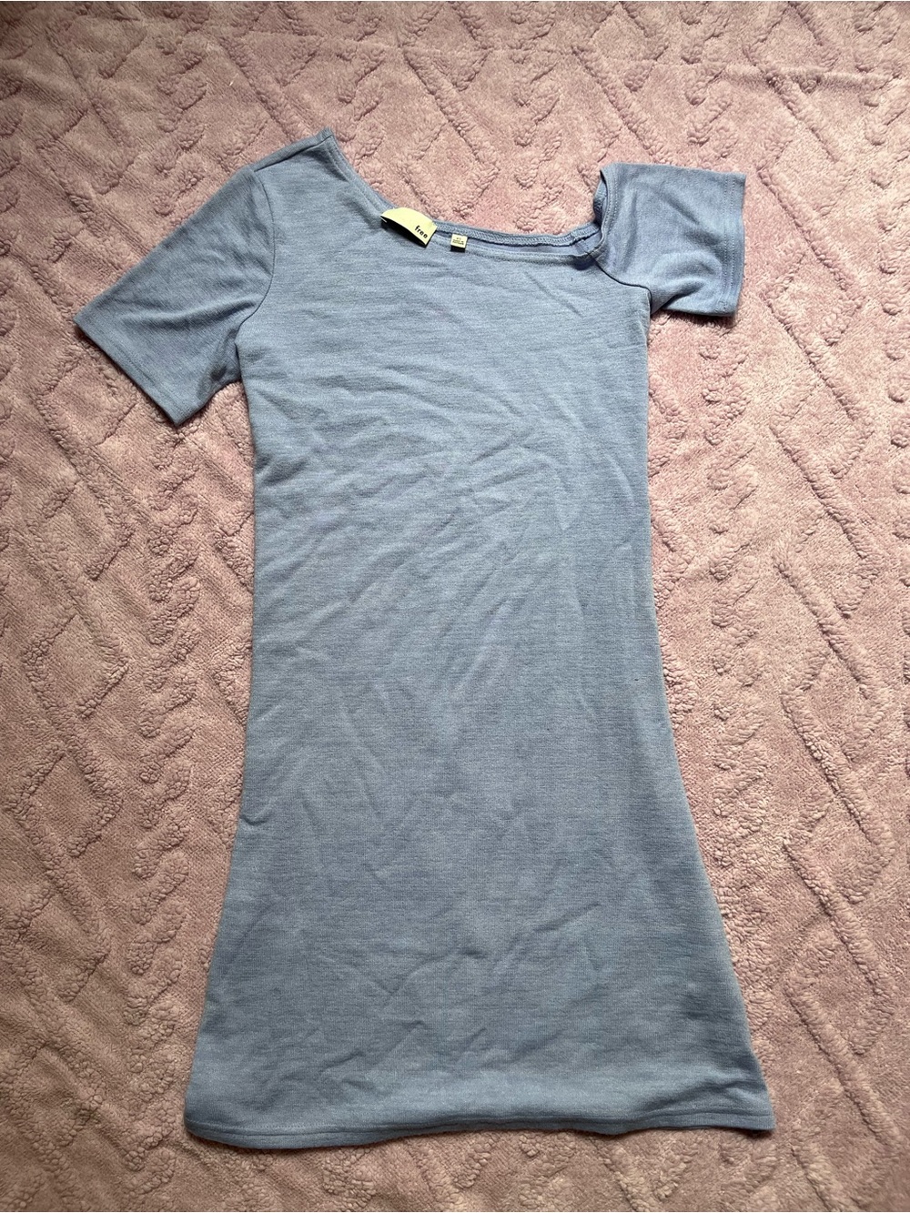 Aritzia Light Blue Asymmetrical Knit Tee Dress